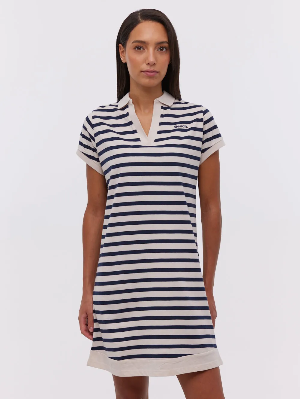 Orenda Stripe Polo Dress AntiPillingFabric MeshVentilation