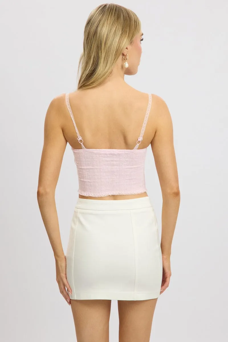 Relaxation Wear NonChafingEdges Pink Singlet Top Textured