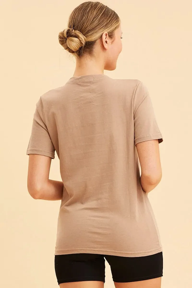 Comfortable Jumpsuit Beach Fit Orange Cotton T-Shirt Crew Neck Regular Fit Cotton